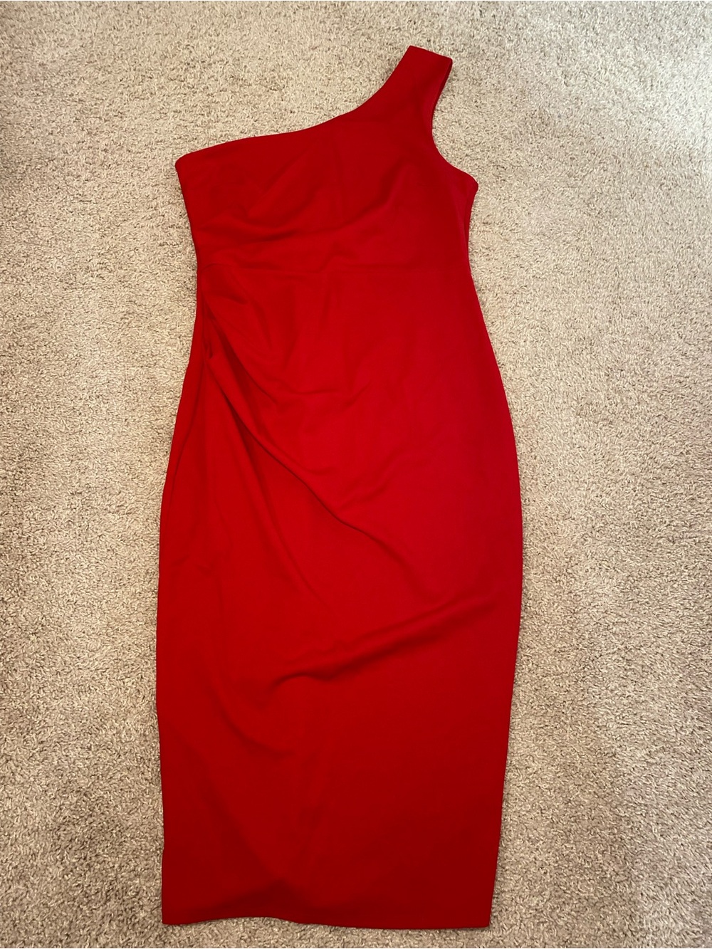 Windsor One-Shoulder Red Midi Sheath Dress